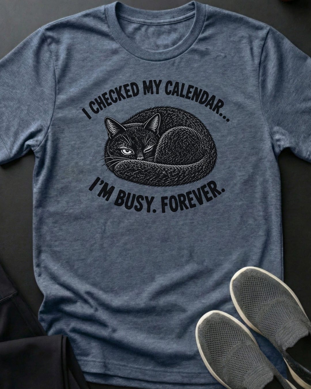 Busy Forever Tee in Heather Indigo
