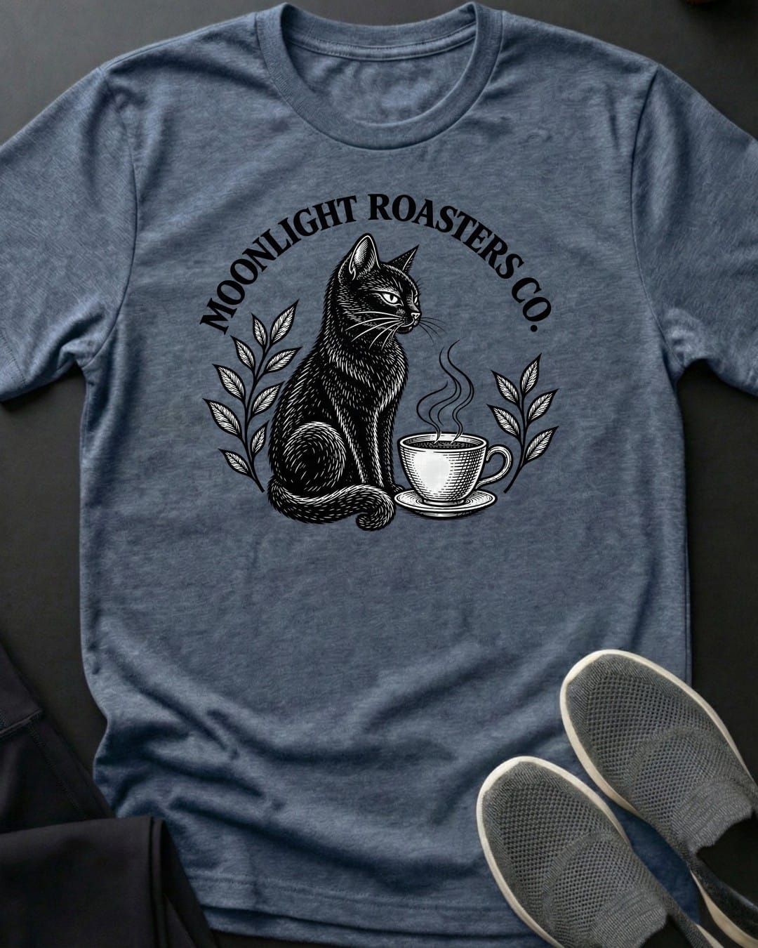 Moonlight Roasters Tee in Heather Indigo