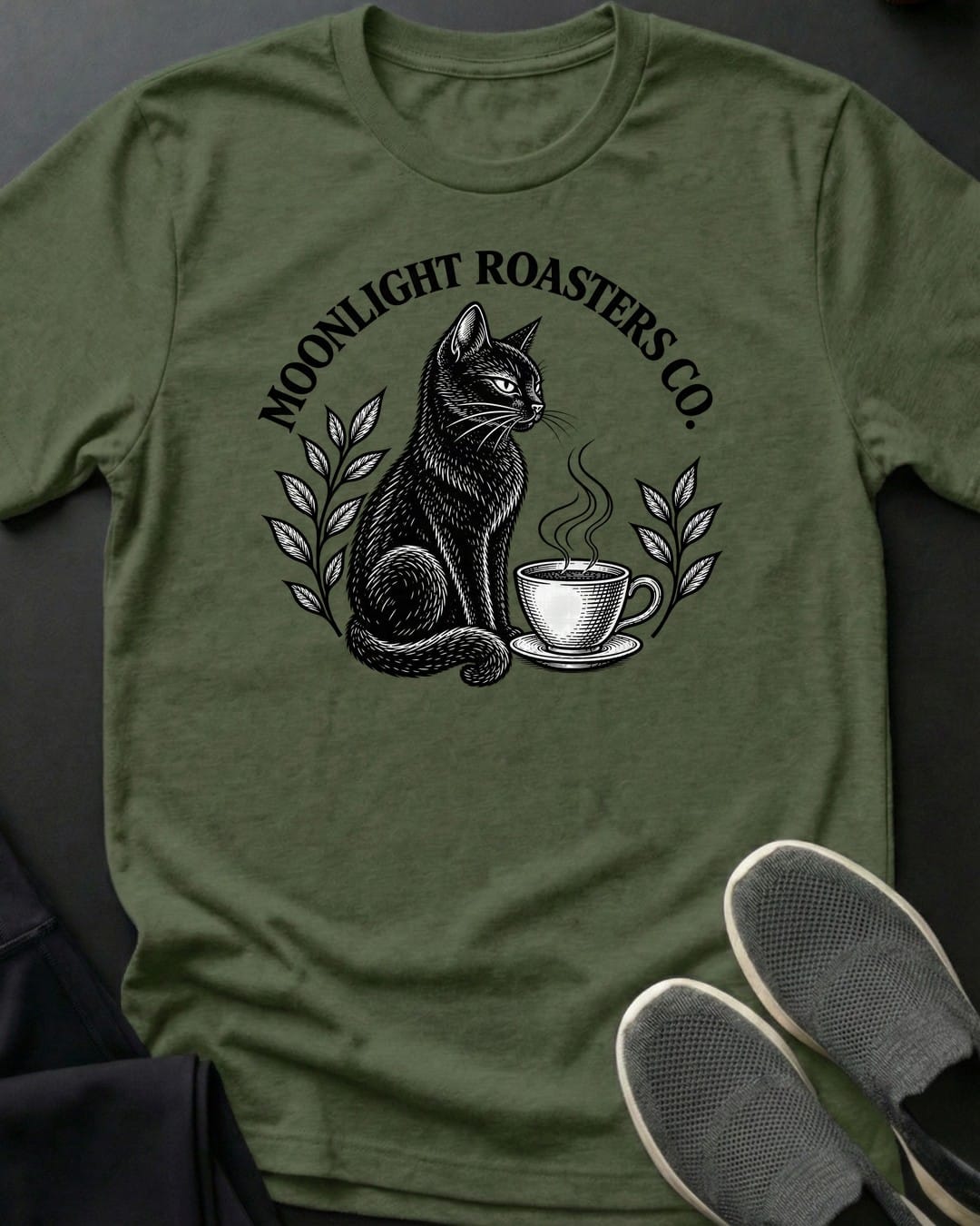 Moonlight Roasters Tee in Military Green