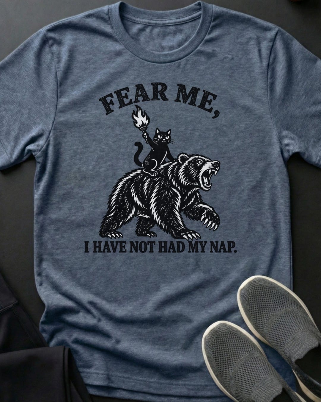 Fear Me No Nap Tee in Heather Indigo
