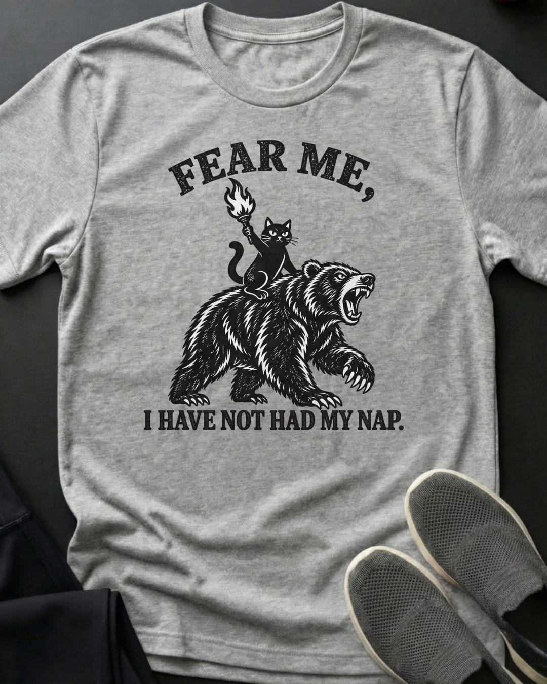 Fear Me No Nap Tee in Sport Grey
