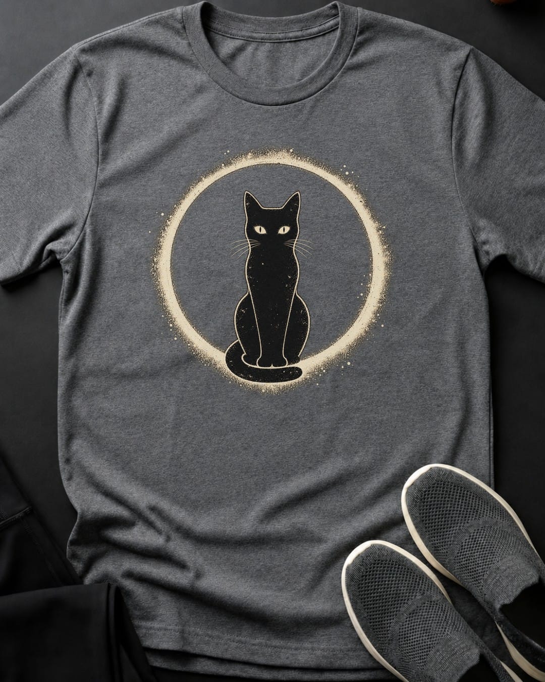 Halo Cat Tee in Graphite Heather