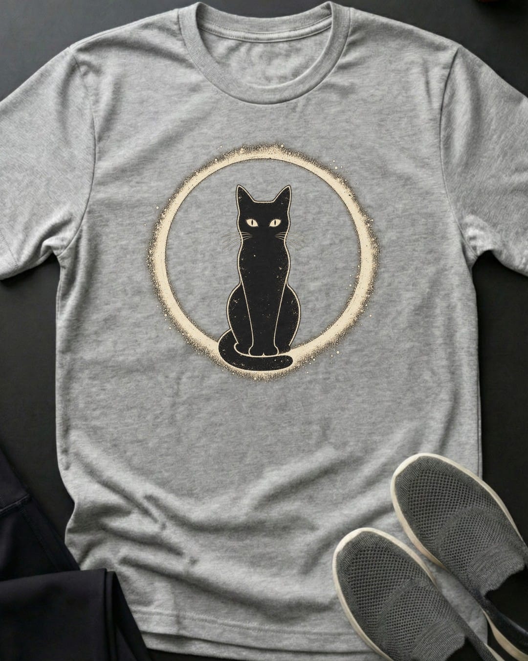 Halo Cat Tee in Sport Grey
