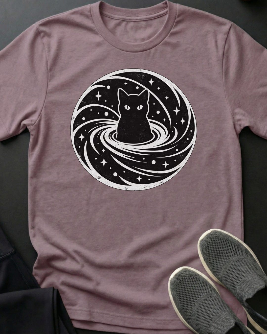 Cosmic Vortex Cat Tee in Paragon