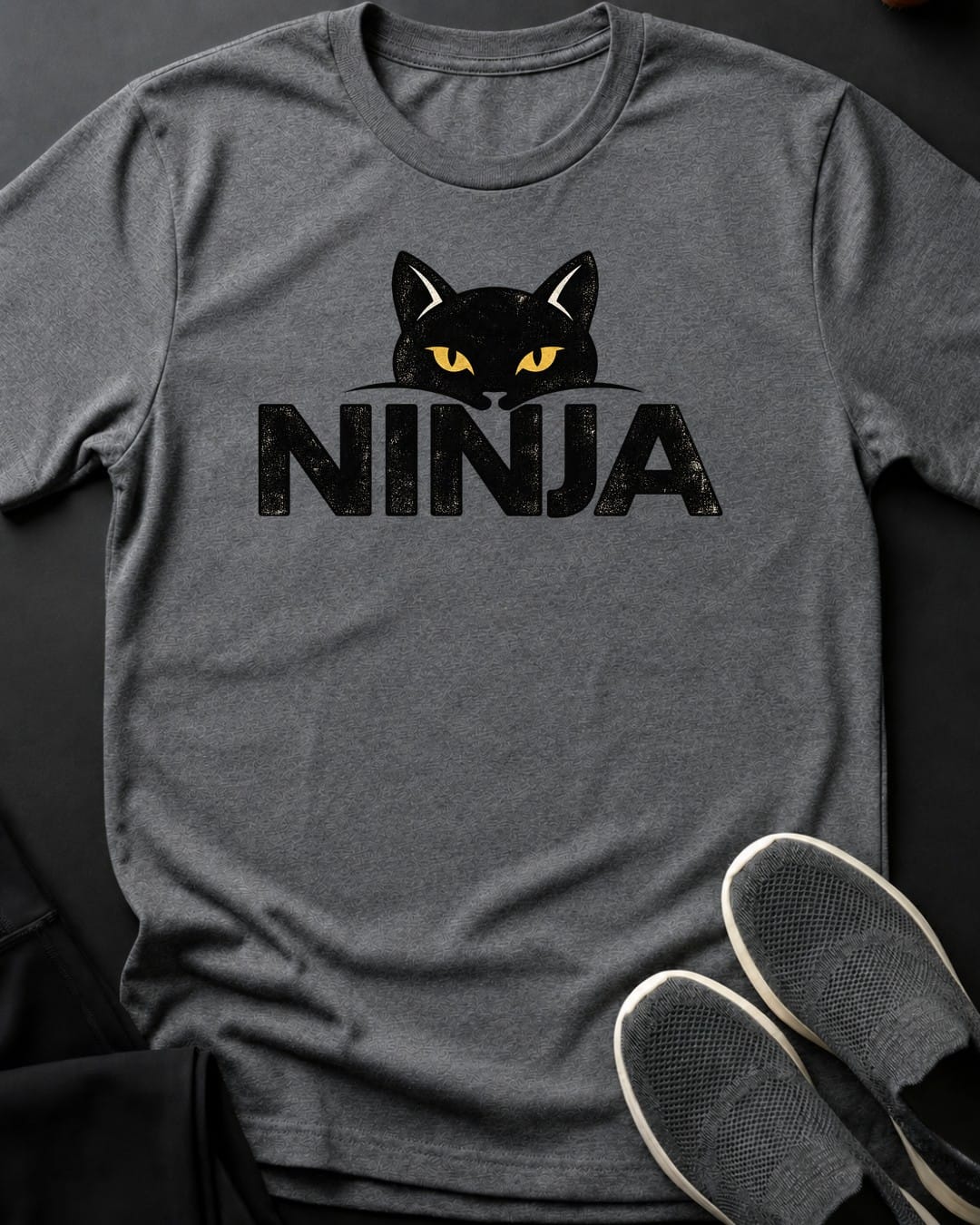 Ninja Peek Tee in Graphite Heather