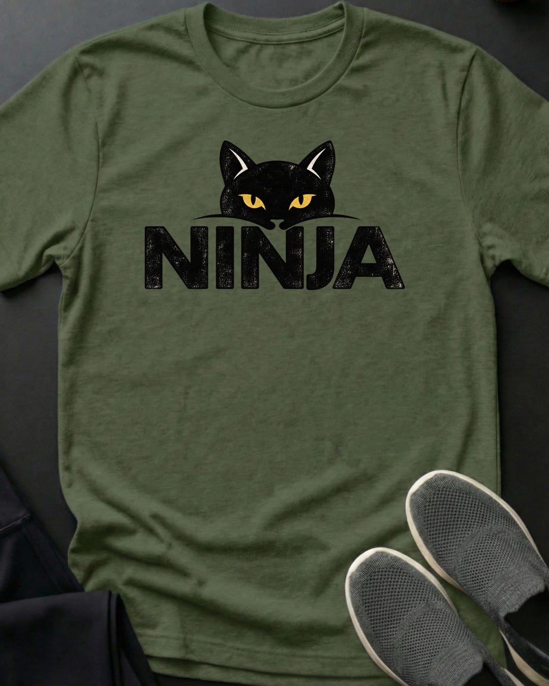 Ninja Peek Tee in Military Green