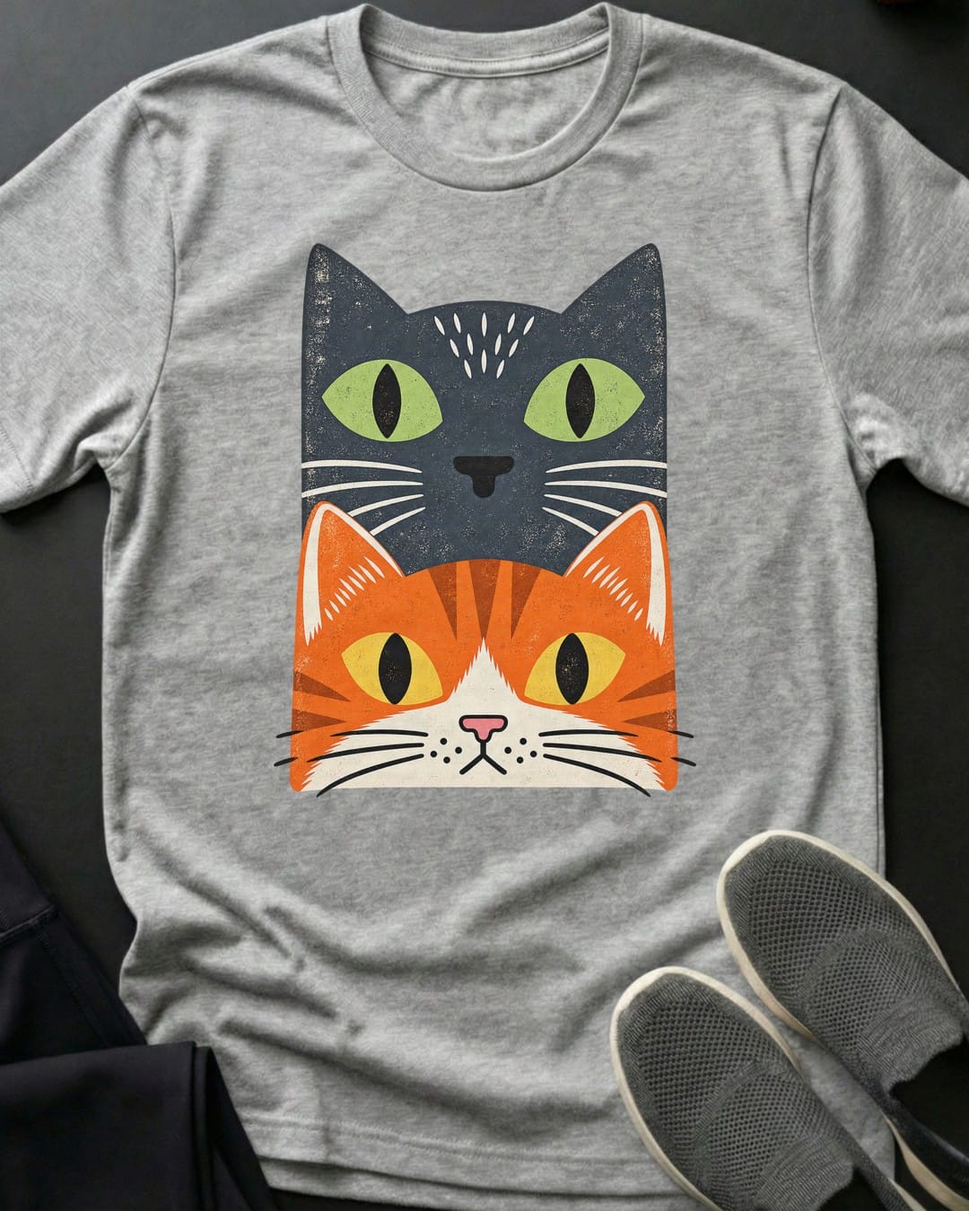 Grey & Orange Stack Tee in Sport Grey