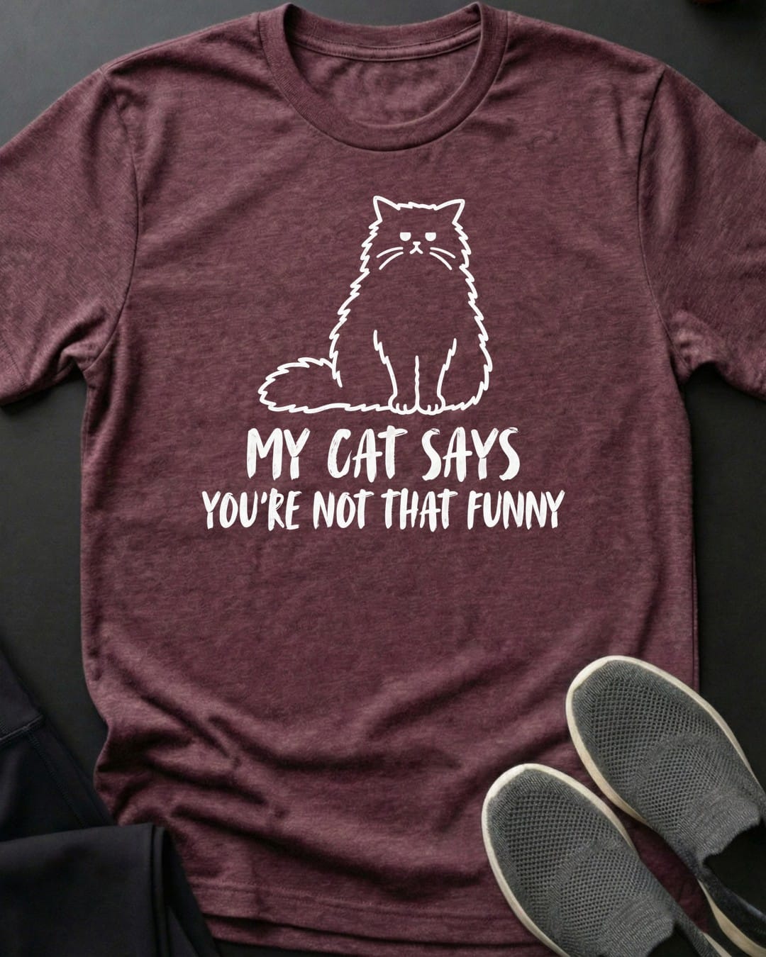 Not That Funny Tee in Heather Maroon
