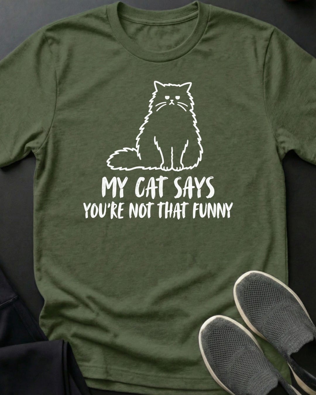 Not That Funny Tee in Military Green