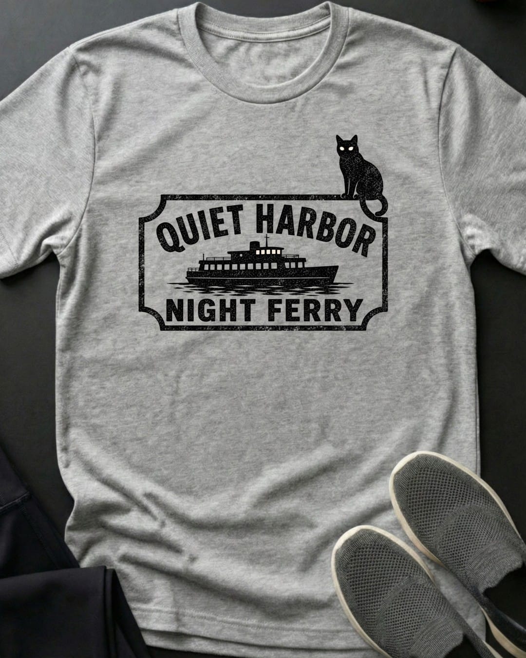 Quiet Harbor Night Ferry Tee in Sport Grey