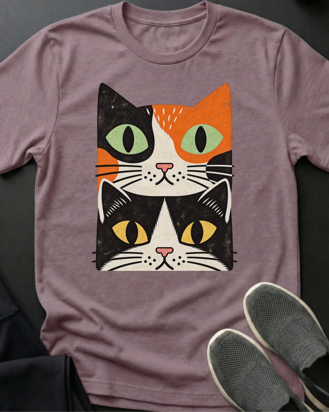 Calico & Tuxedo Stack Tee in Paragon