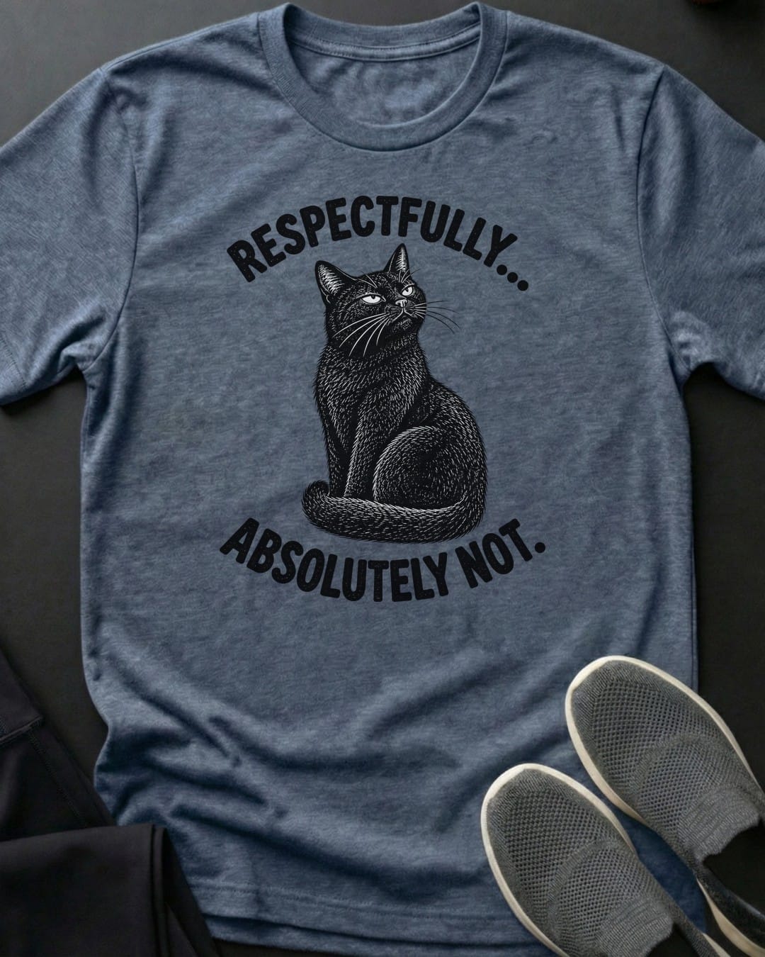 Respectfully Absolutely Not Tee in Heather Indigo