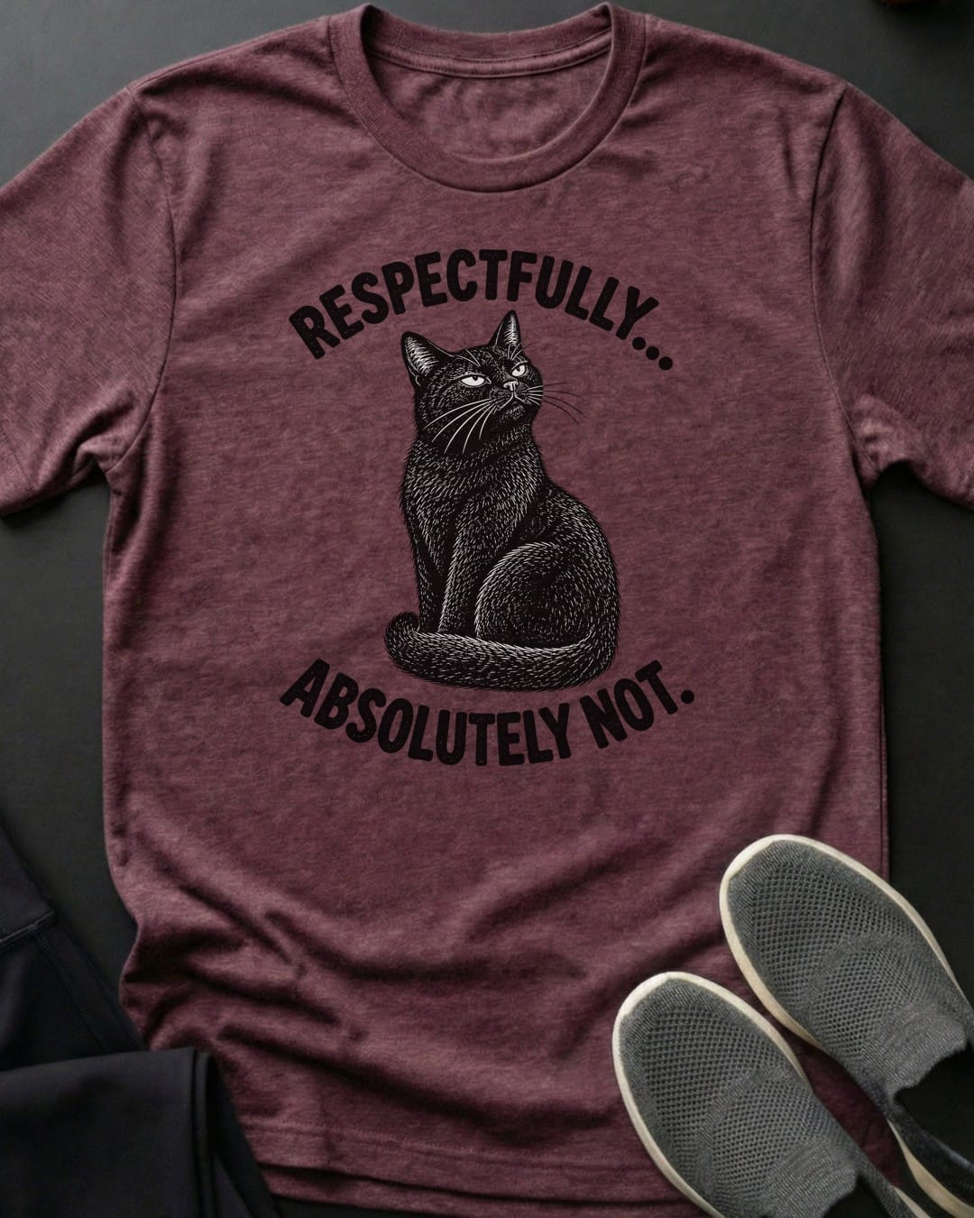 Respectfully Absolutely Not Tee in Heather Maroon