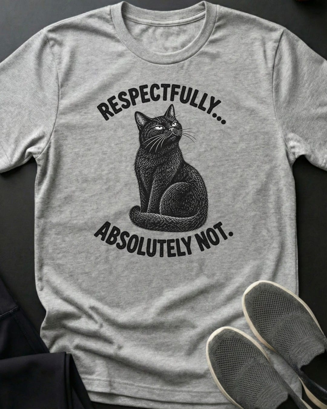 Respectfully Absolutely Not Tee in Sport Grey