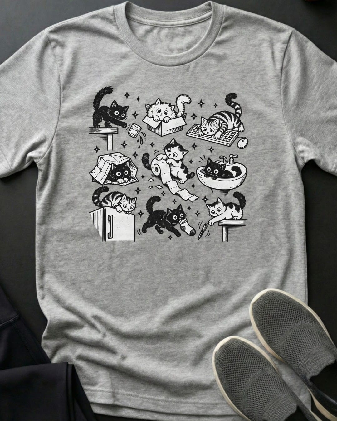 Mischief Kittens Tee in Sport Grey