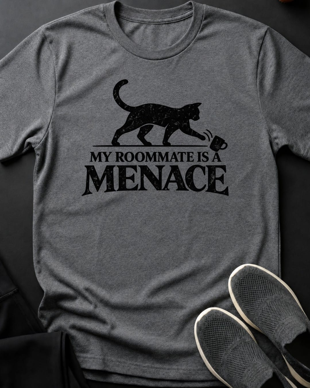 My Roommate Is A Menace Tee in Graphite Heather