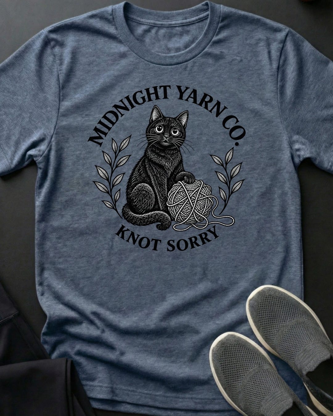Midnight Yarn Co. Tee in Heather Indigo
