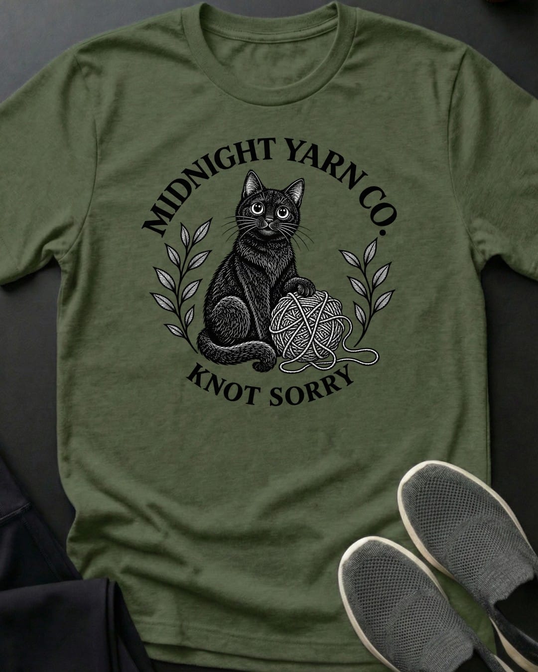 Midnight Yarn Co. Tee in Military Green