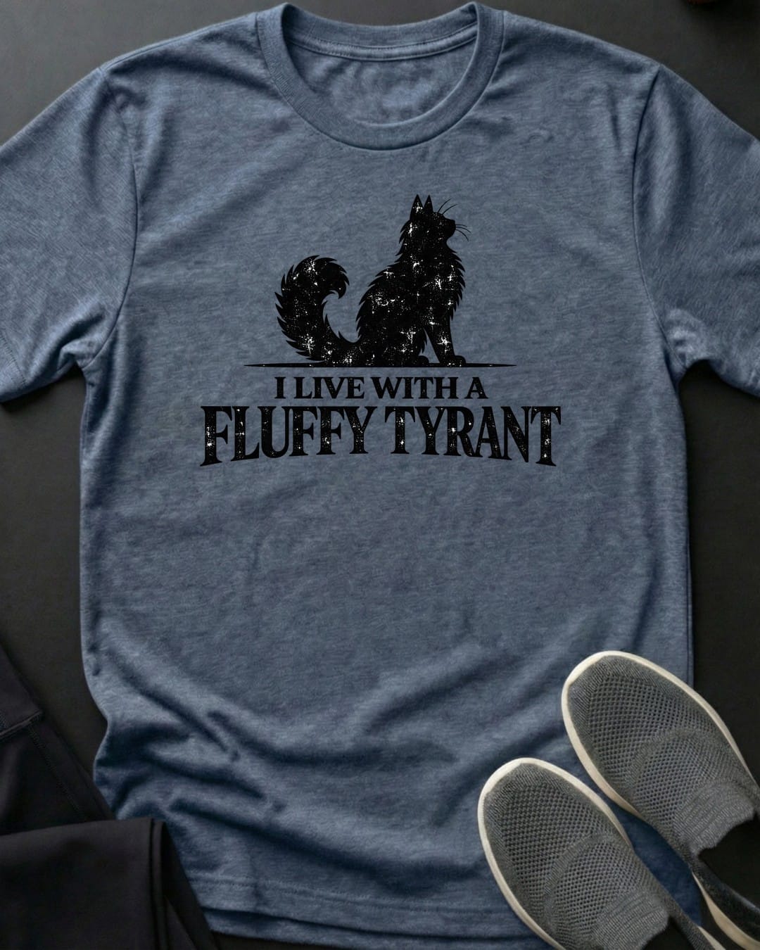 Fluffy Tyrant Tee in Heather Indigo