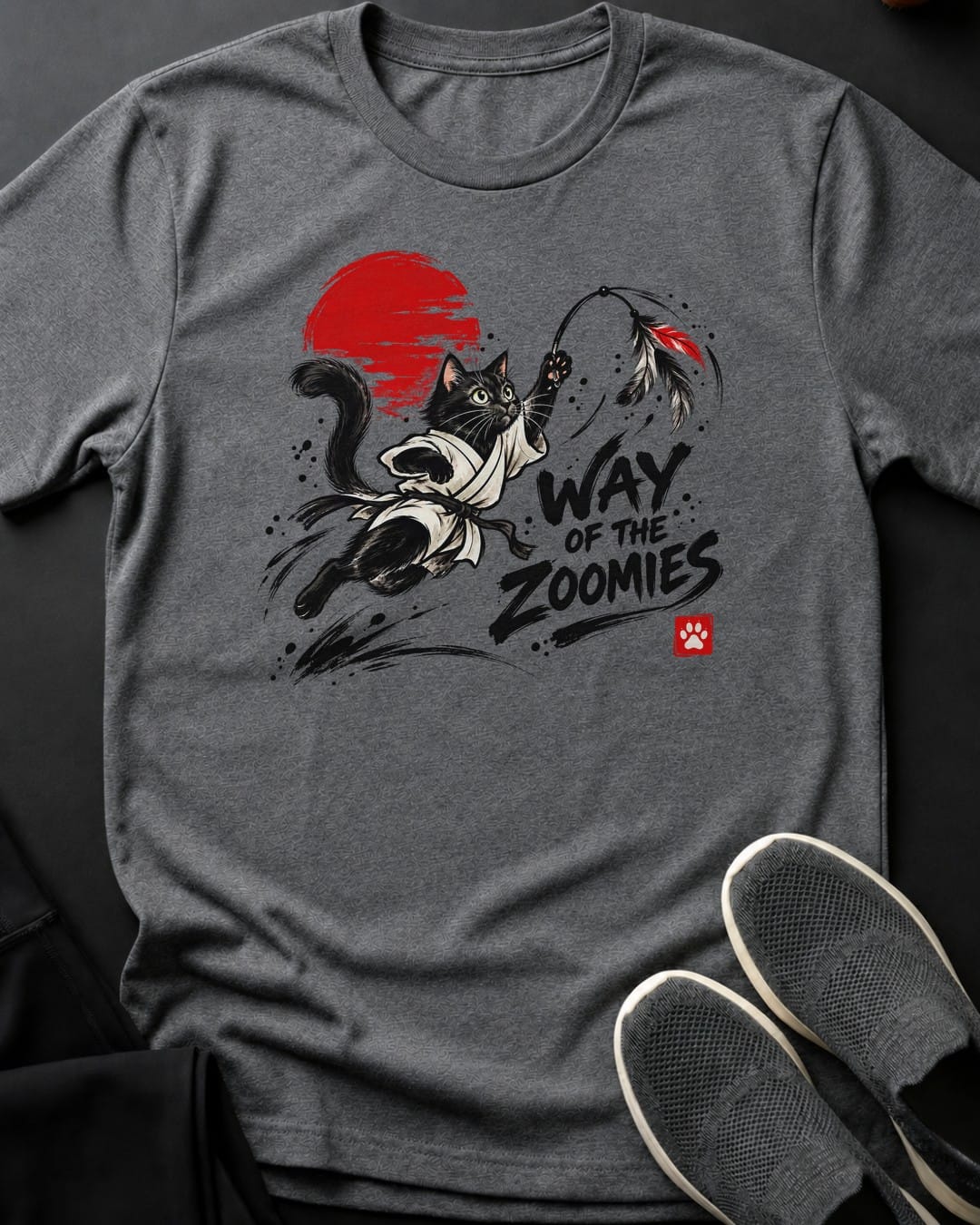 Way Of The Zoomies Tee in Graphite Heather