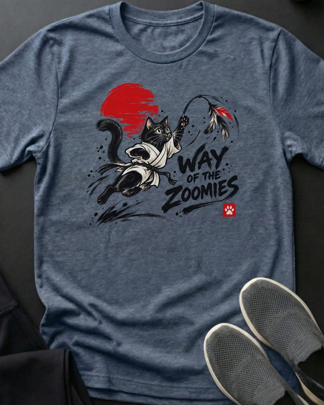 Way Of The Zoomies Tee in Heather Indigo