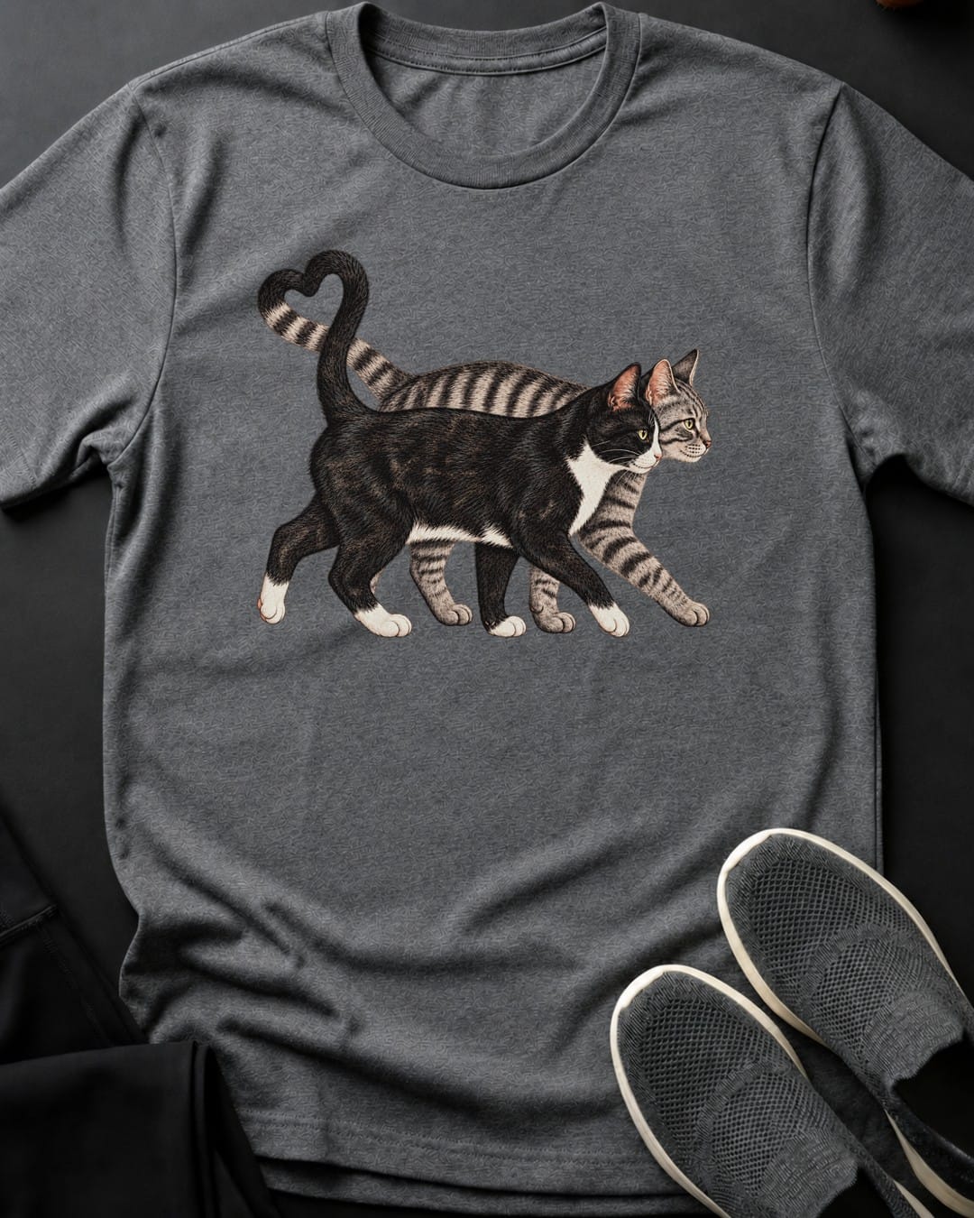Tabby & Tux True Love Tee in Graphite Heather