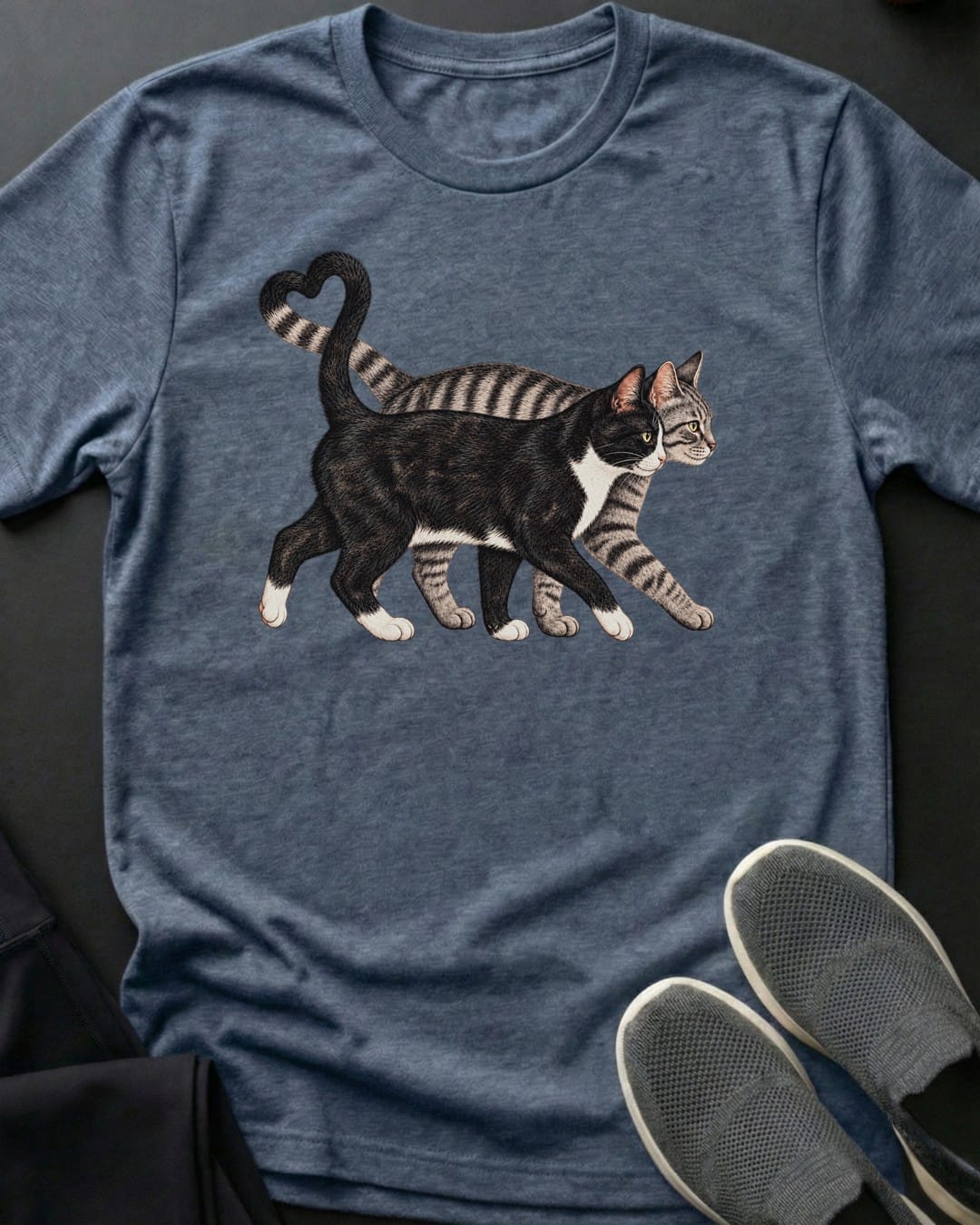 Tabby & Tux True Love Tee in Heather Indigo