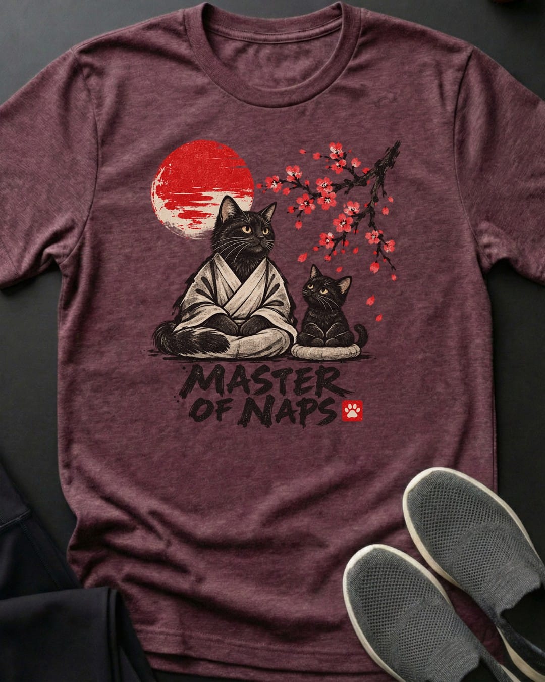 Master Of Naps Tee in Heather Maroon
