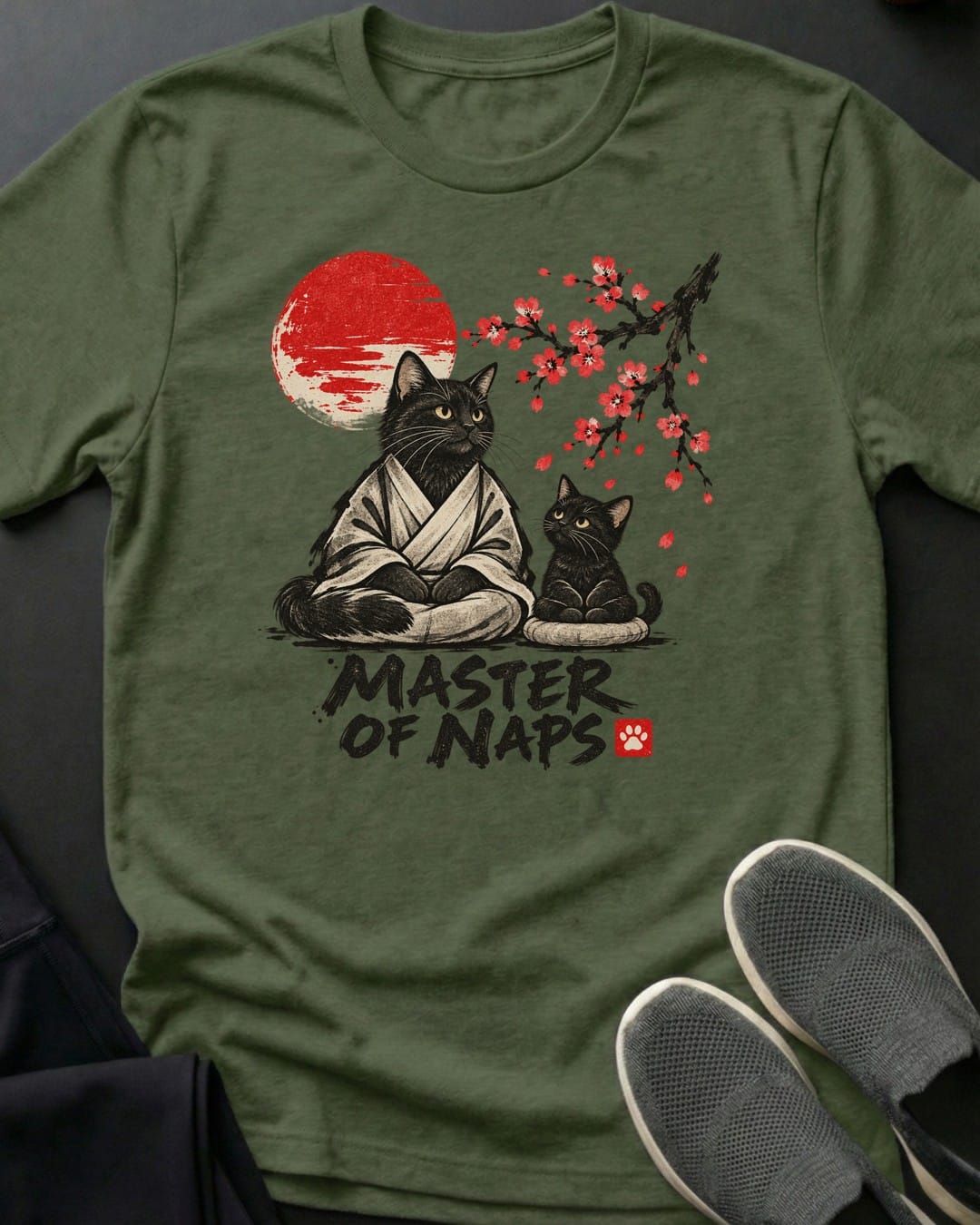 Master Of Naps Tee in Military Green