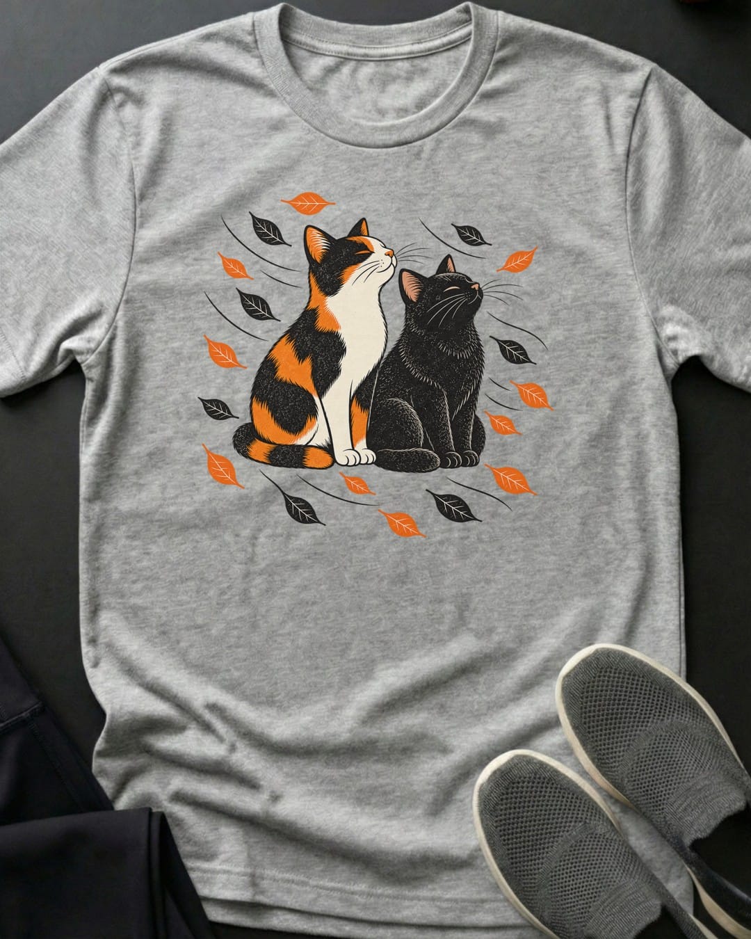 Calico & Black Breeze Tee in Sport Grey
