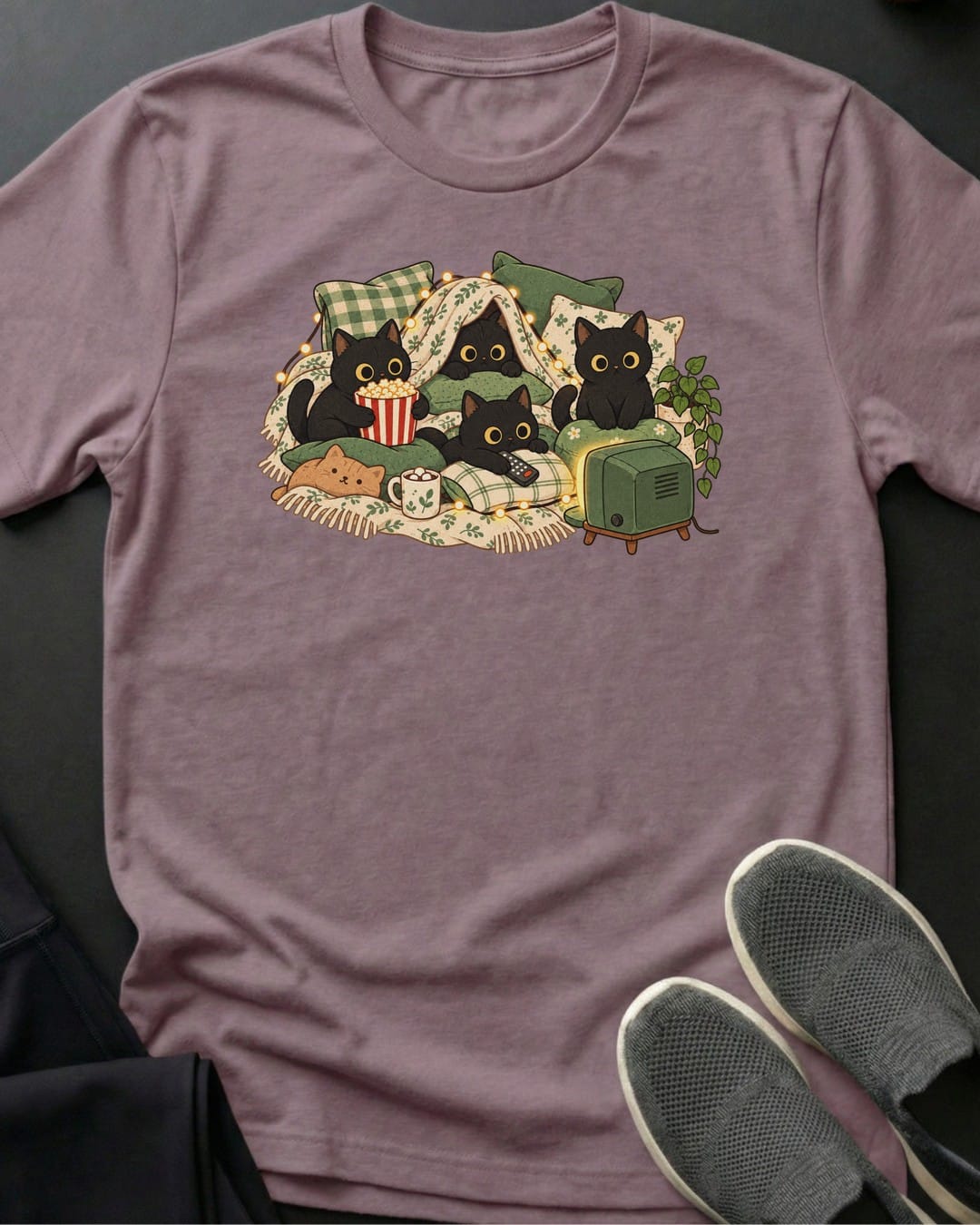 Movie Night Cats Tee in Paragon