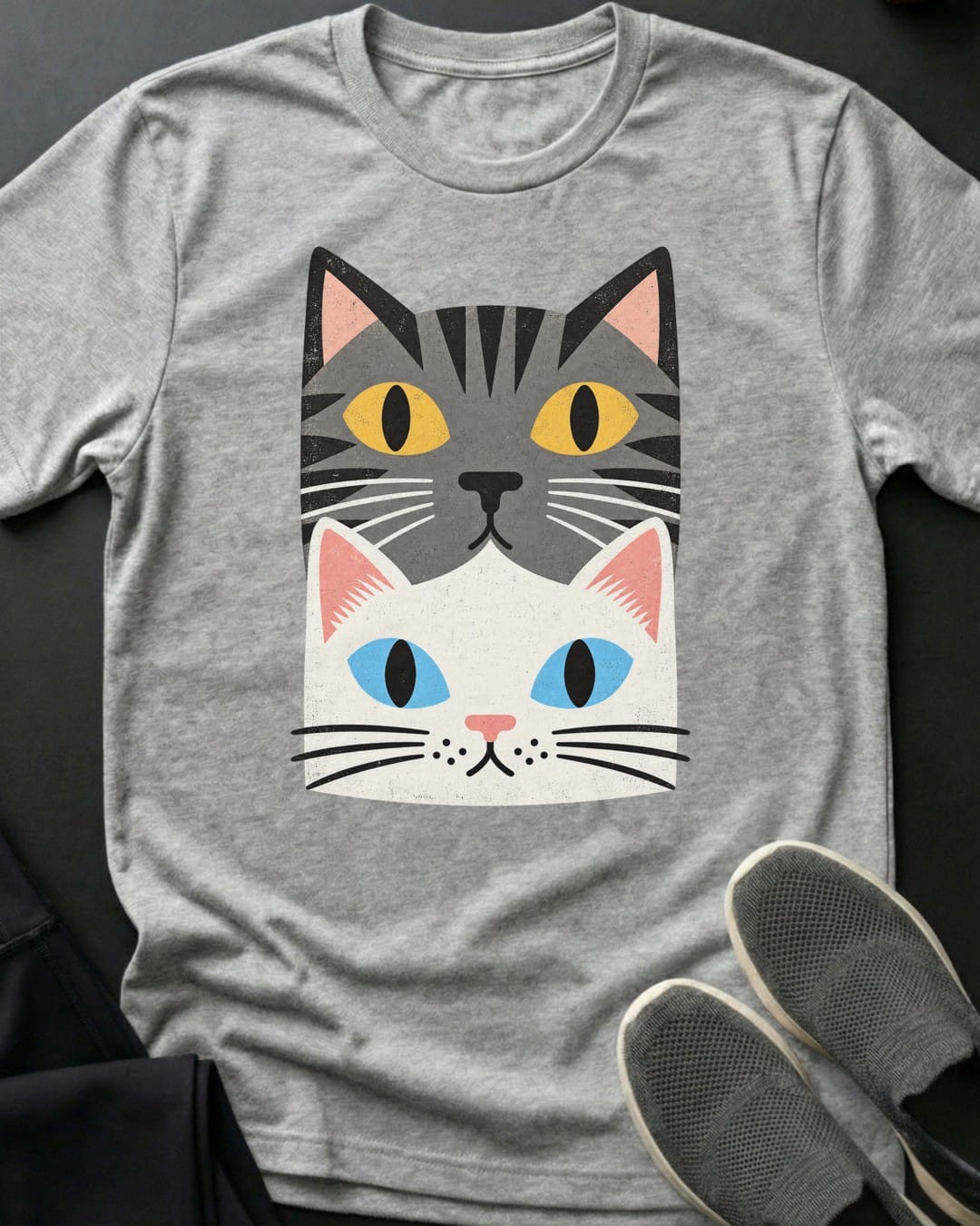 Grey & White Stack Tee in Sport Grey