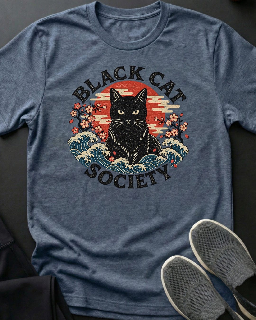 BC Society Waves Tee in Heather Indigo
