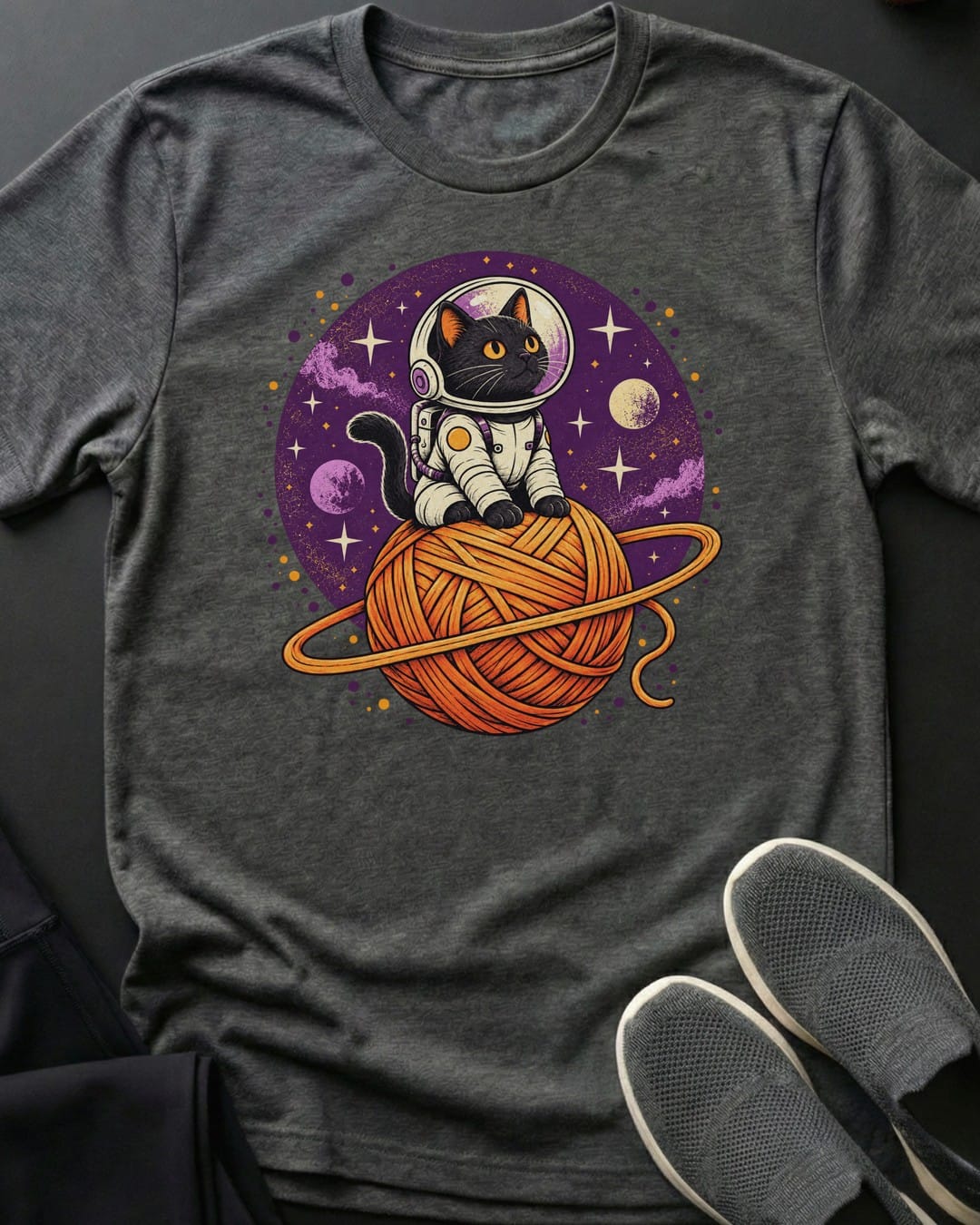 Planet Yarn Tee in Dark Heather