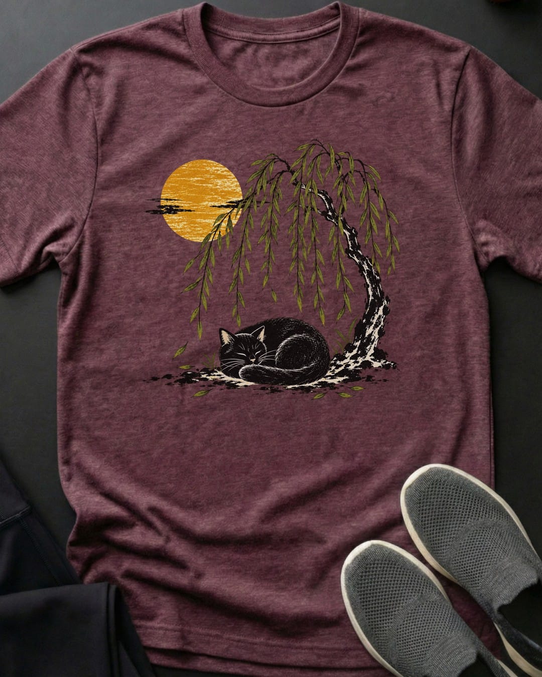 Willow Nap Tee in Heather Maroon