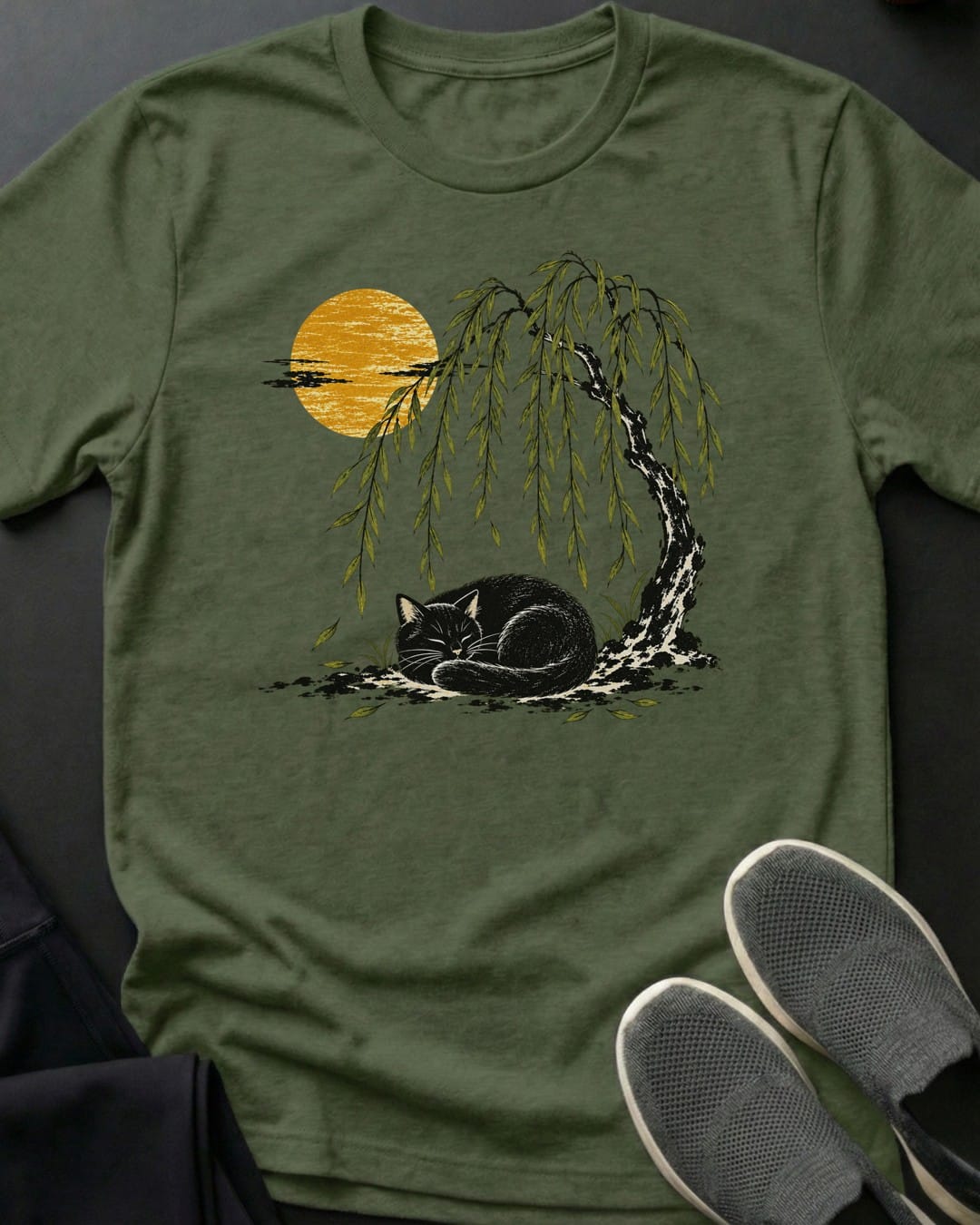 Willow Nap Tee in Military Green