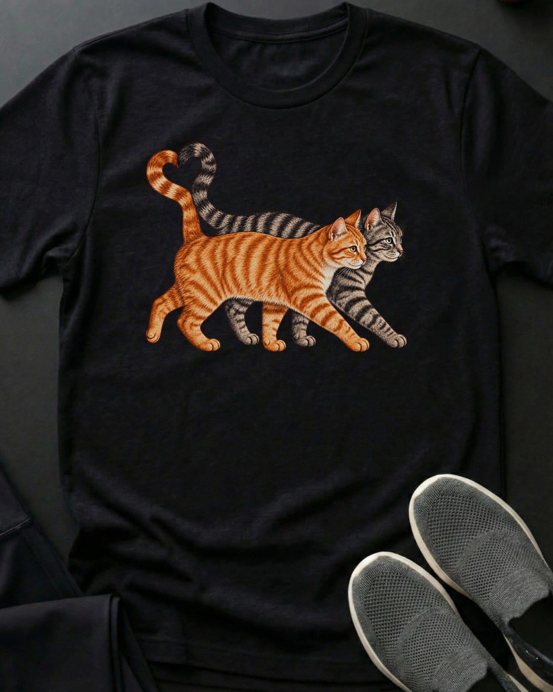 Orange & Grey True Love Tee in Black