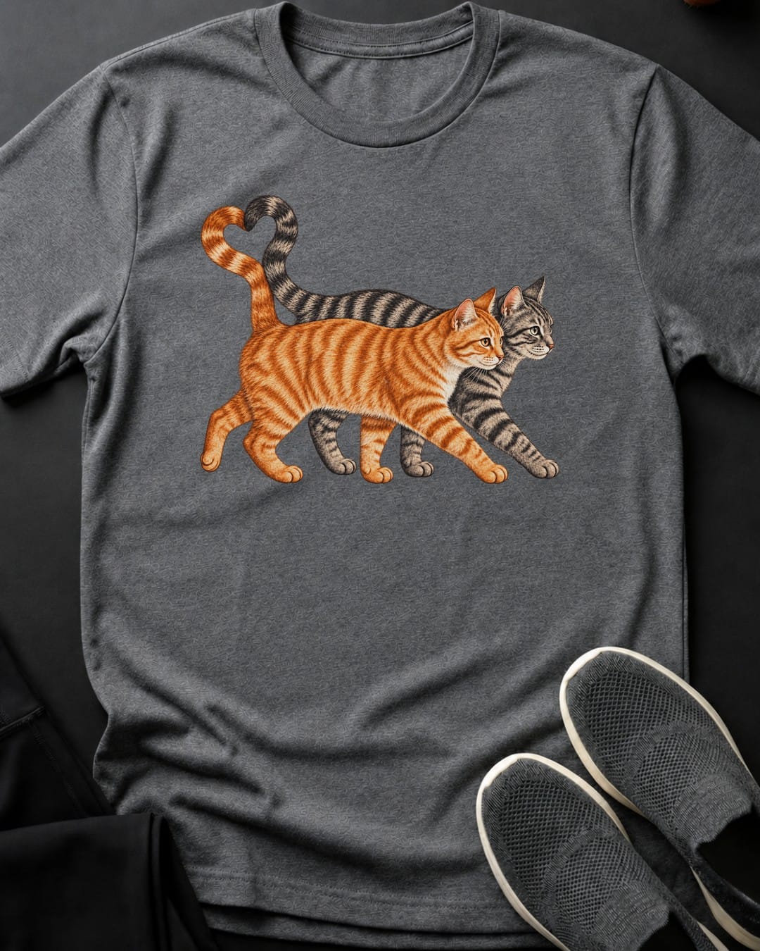 Orange & Grey True Love Tee in Graphite Heather