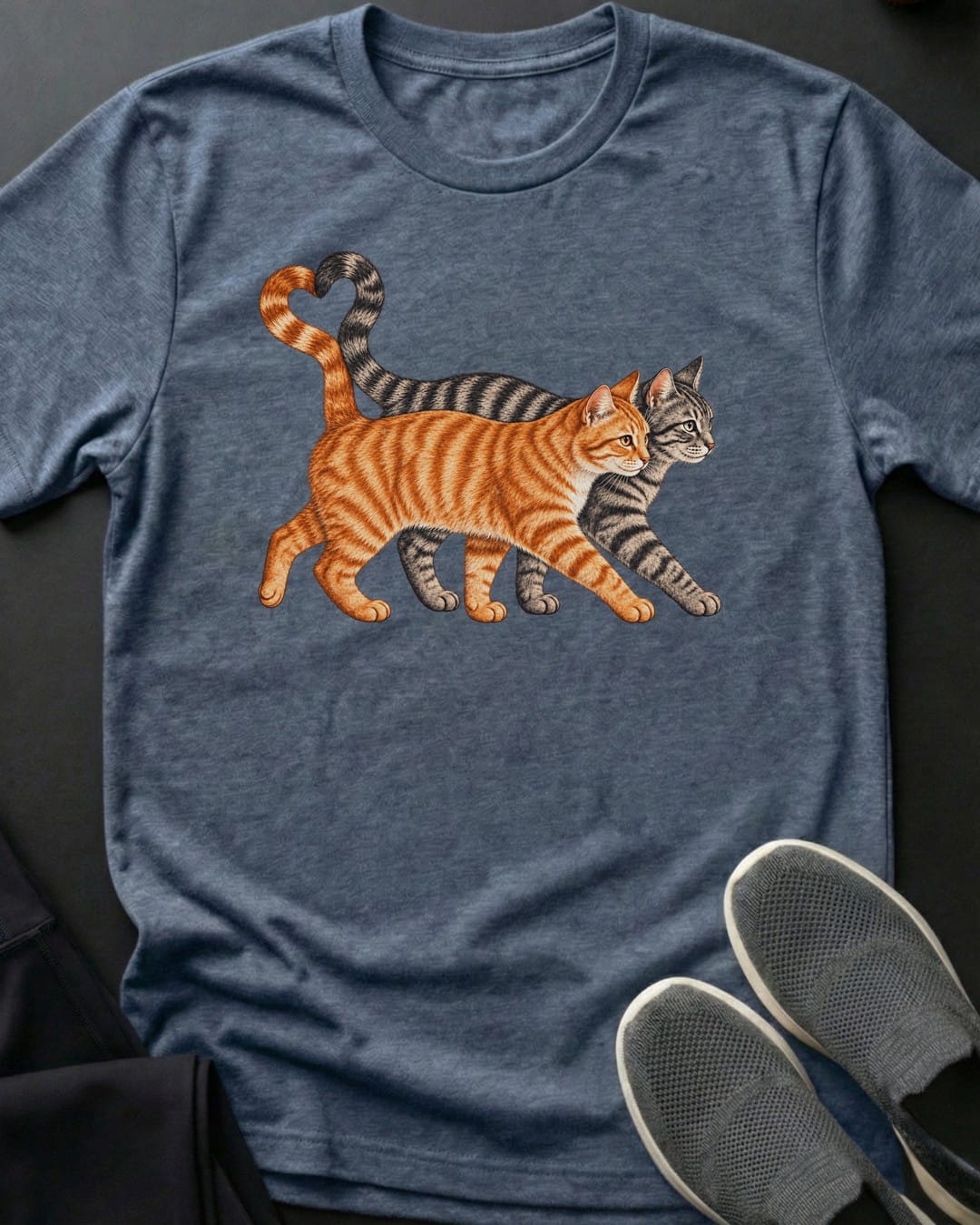 Orange & Grey True Love Tee in Heather Indigo