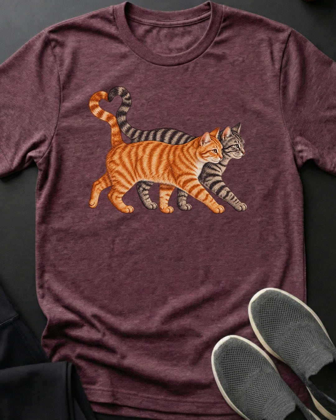 Orange & Grey True Love Tee in Heather Maroon