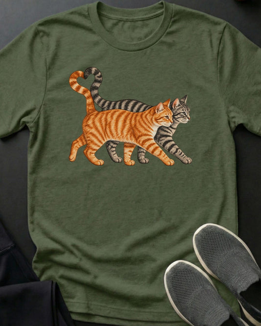 Orange & Grey True Love Tee in Military Green