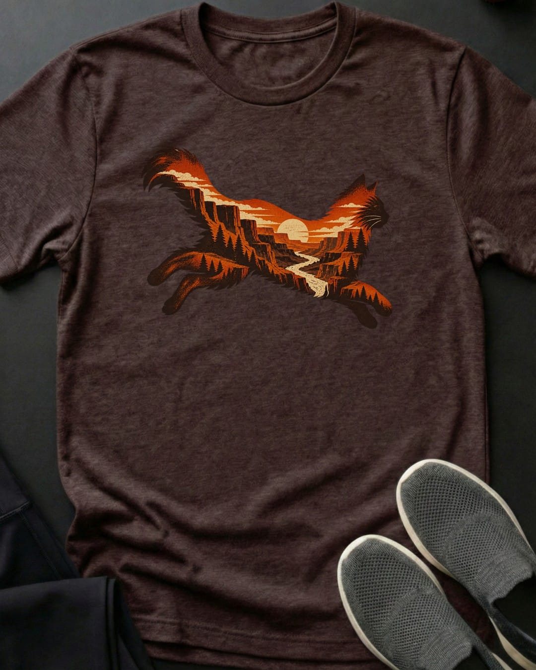 Canyon Leap Tee in Dark Chocolate