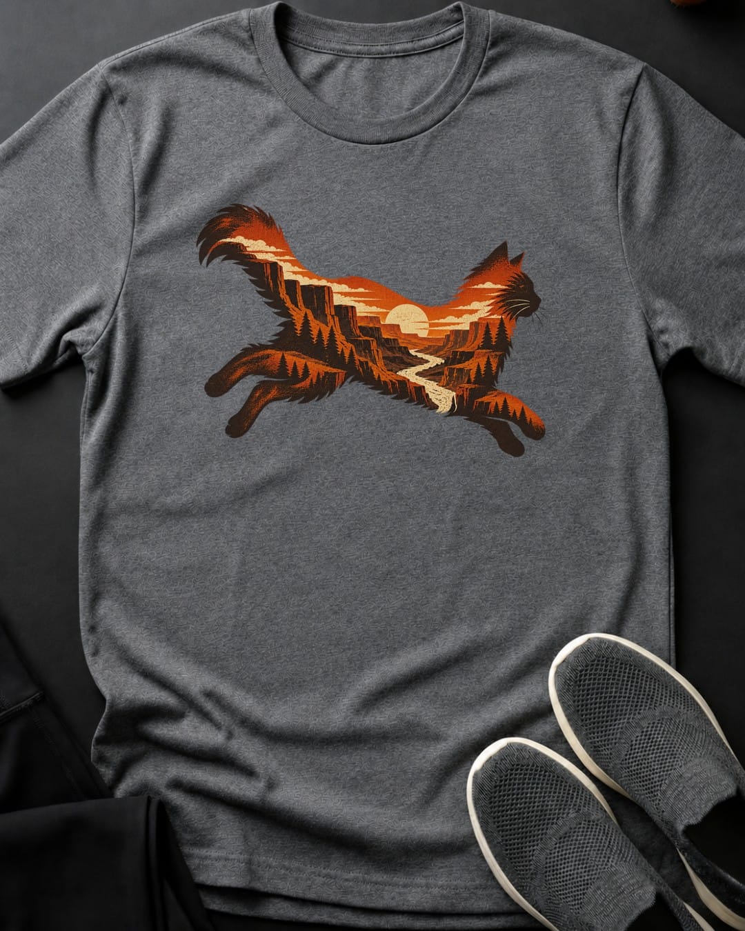 Canyon Leap Tee in Graphite Heather