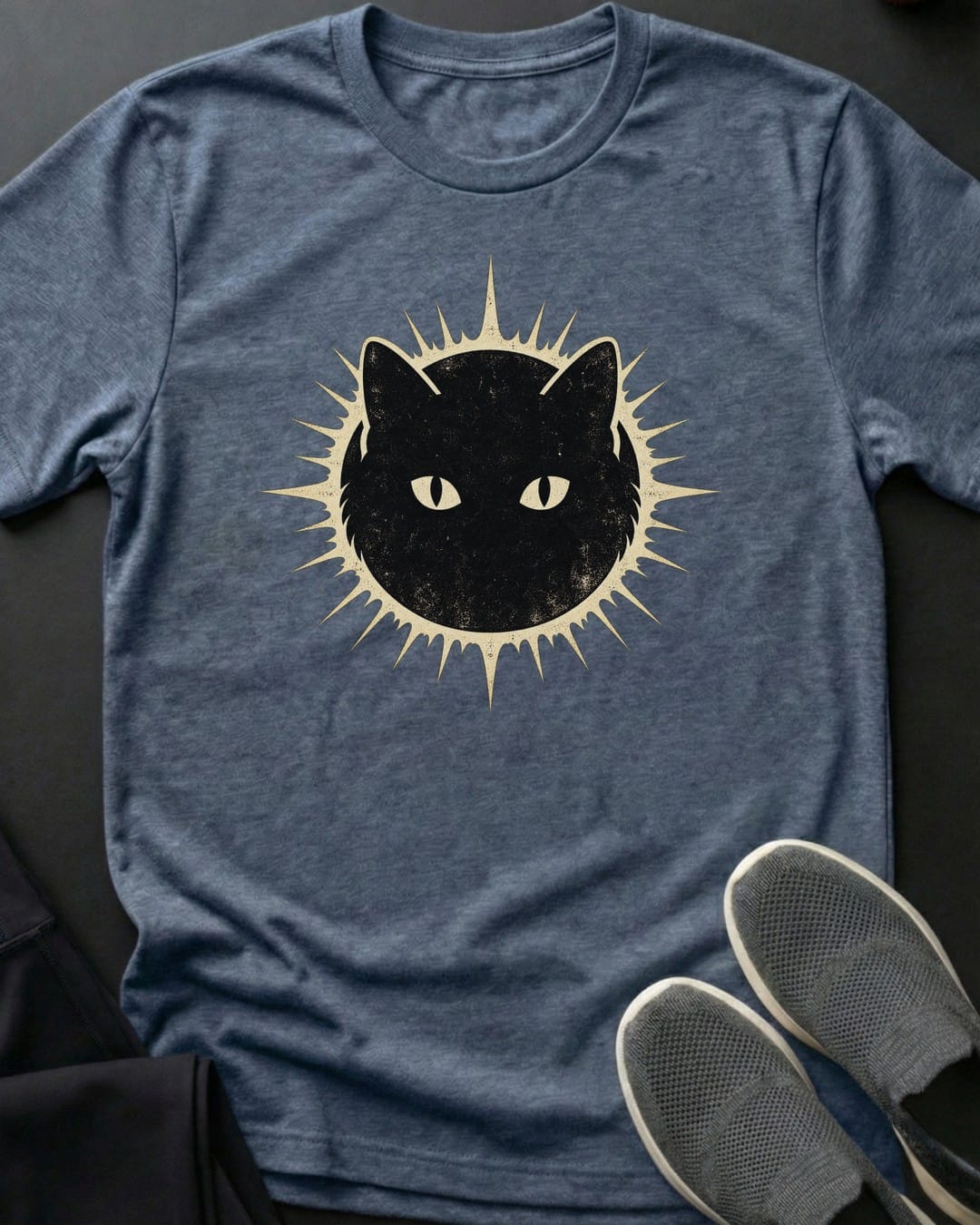 Eclipse Cat Tee in Heather Indigo
