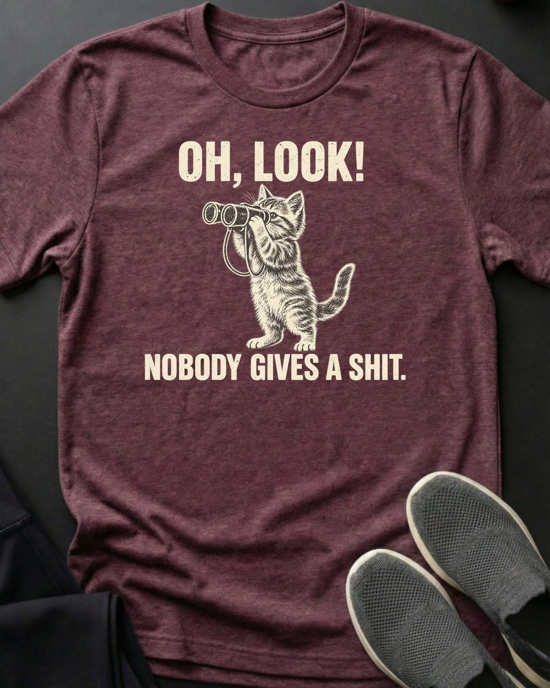 Oh Look Tee in Heather Maroon