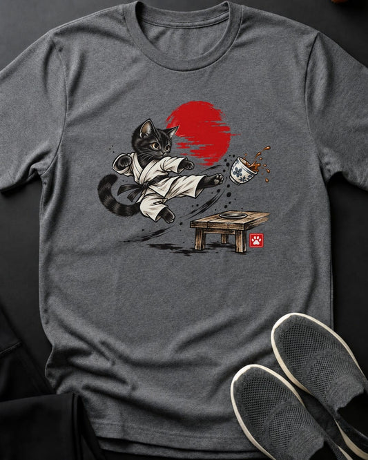 Flying Kick Kitten Tee in Graphite Heather