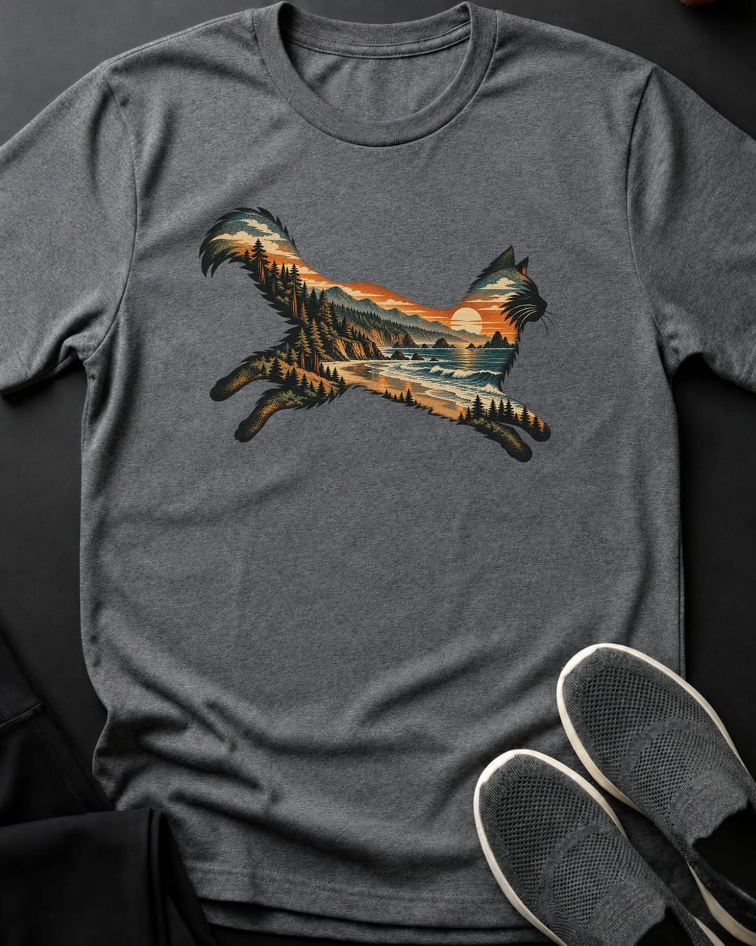 Coastal Leap Tee in Graphite Heather
