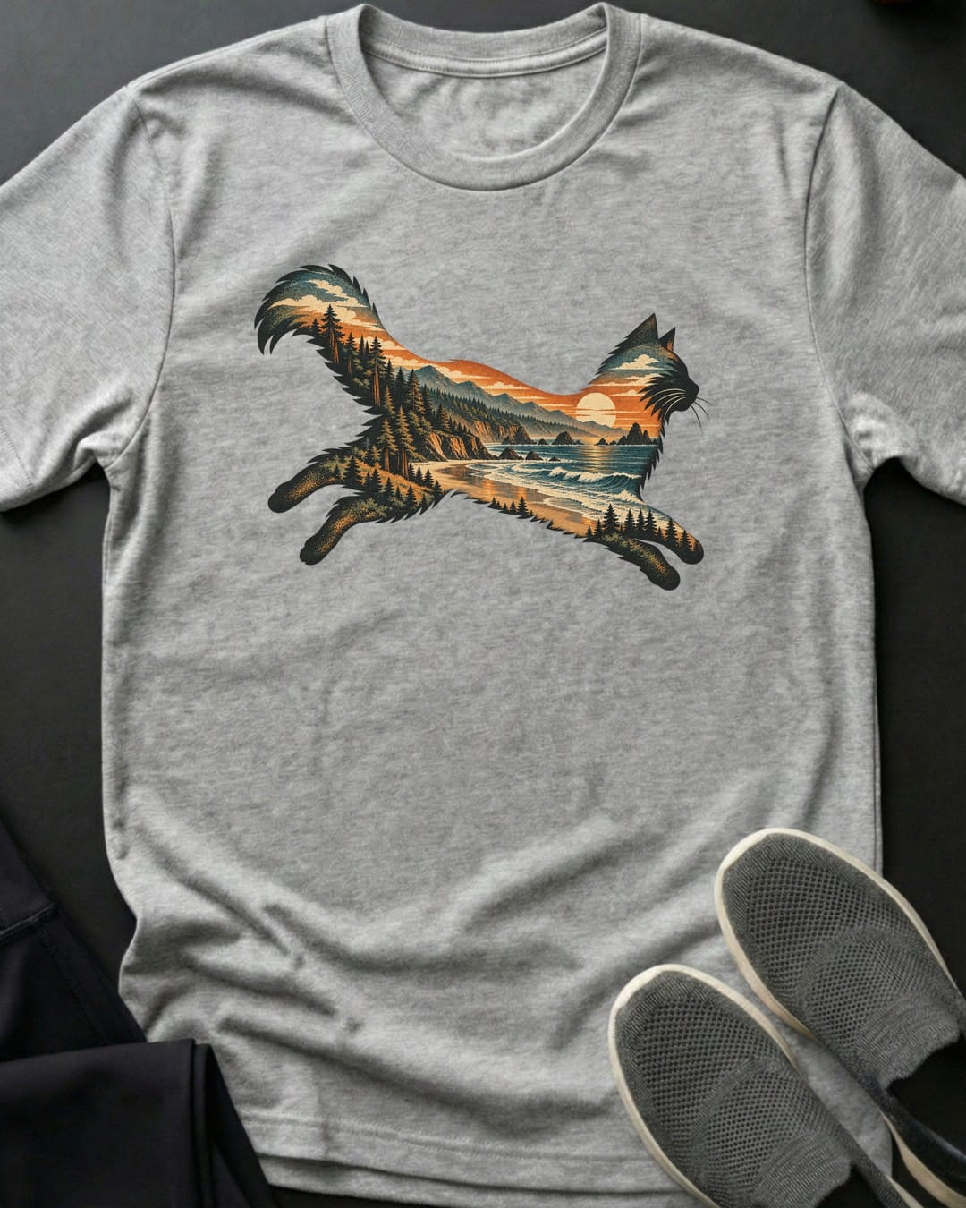 Coastal Leap Tee in Sport Grey
