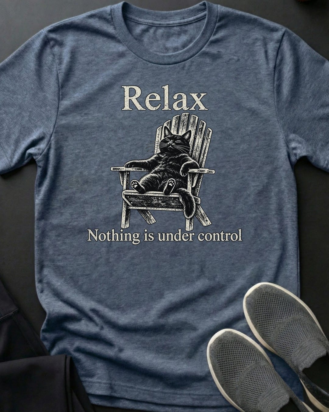 Nothing Is Under Control Tee in Heather Indigo