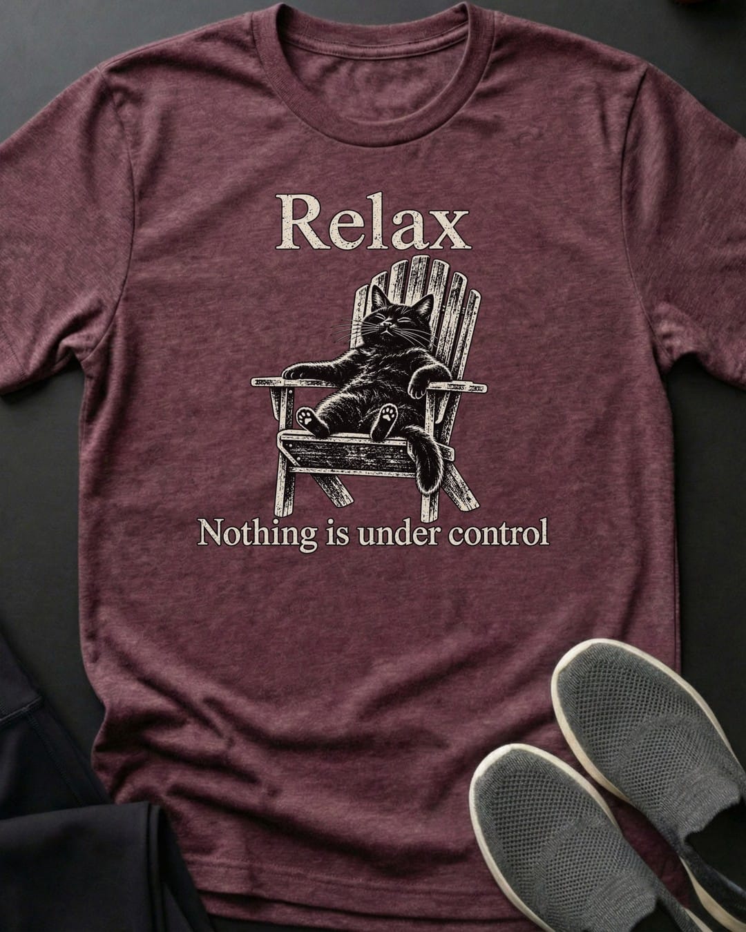 Nothing Is Under Control Tee in Heather Maroon
